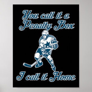Die Strafbank Zuhause Lustiger Hockey Poster