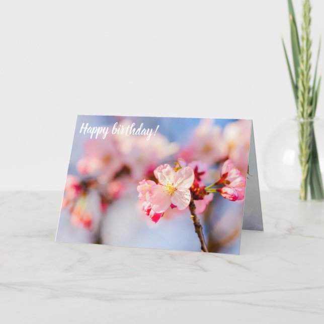 Die strahlende Schönheit der rosa Sakura-Blume Karte (Vorderseite)