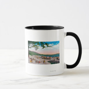 Die Strand-Szene bei Carmel, Kalifornien Tasse