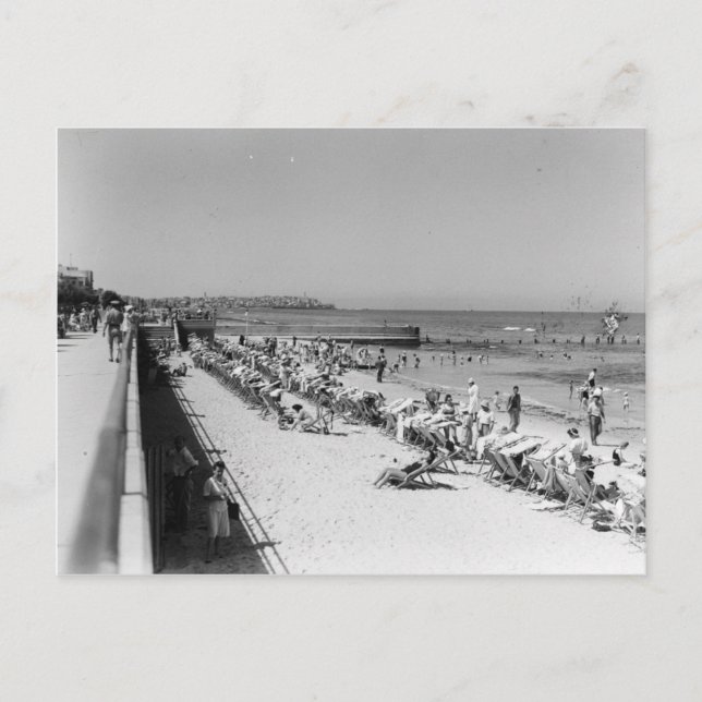 Die Strände von Tel Aviv in den 30er Jahren Postkarte (Vorderseite)