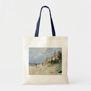 Die Strandpromenade in Trouville von Claude Monet Tragetasche