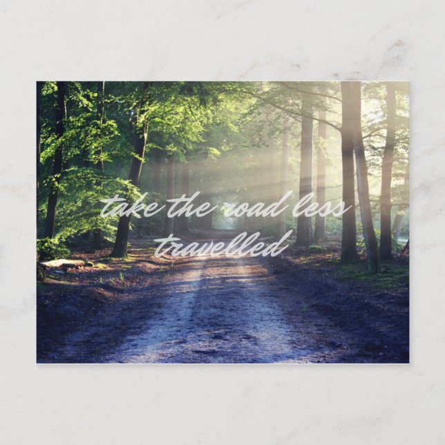 Die Straße ist weniger gereist Postkarte (Vorderseite)