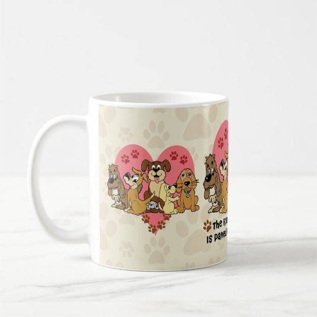 Die Straße zu meinen Herz-Hundetatzen-Drucken Kaffeetasse (Links)