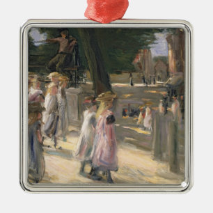 Die Straße zur Schule am Edamer Silbernes Ornament