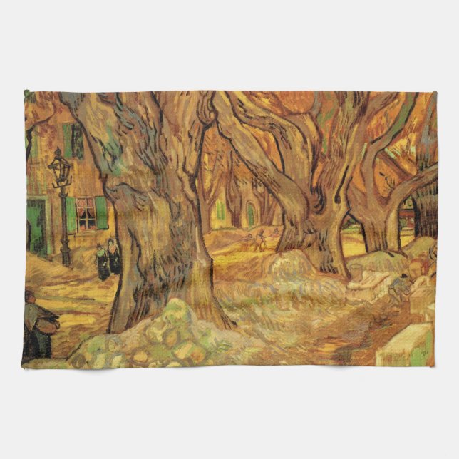 Die Straßen von Vincent van Gogh Geschirrtuch (Horizontal)