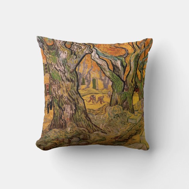 Die Straßen von Vincent van Gogh Kissen (Vorderseite)