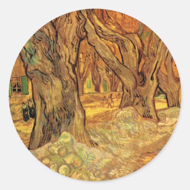 Die Straßen von Vincent van Gogh Runder Aufkleber (Vorderseite)