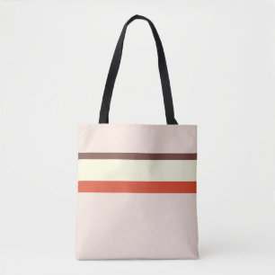 Die Streifen sind aus Naturrosa, rosa, braun Tasche