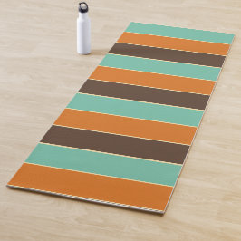 Die Streifen sind grün, schwarz und orange Yogamatte