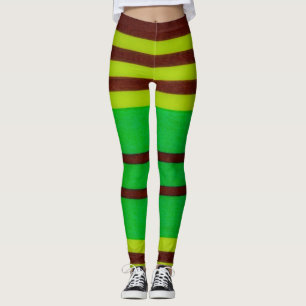 Die Streifen sind grün und braun Leggings