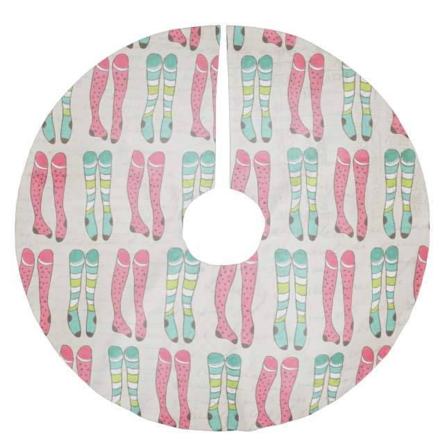 Die Strumpf waren Hung Holidays Tremrock Polyester Weihnachtsbaumdecke (Vorderseite)