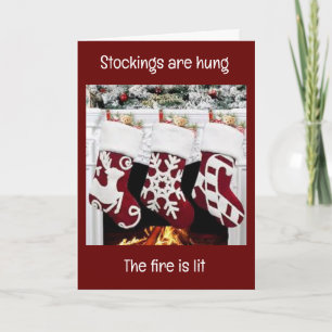 DIE STRÜMPFE SIND HUNG-CELEBRATE CHRISTMAS KARTE