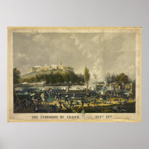 Die Stürmung des mexikanischen Krieges gegen Chapu Poster