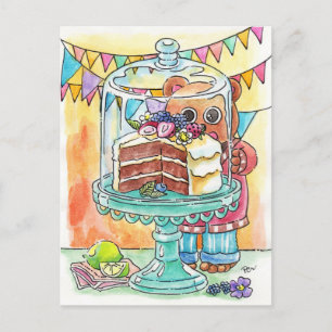 Die Suche nach Kuchen Postkarte