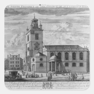 Die Südaussicht der Kirche von St. Quadratischer Aufkleber