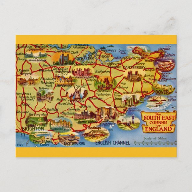 Die südöstliche Ecke Englands Postkarte (Vorderseite)