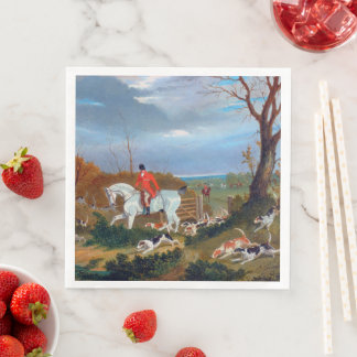 Die Suffolk-Jagd 1833 Fuchsjagd Serviette
