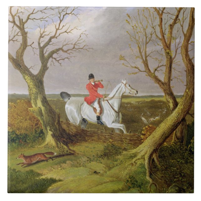 Die Suffolk-Jagd - weggegangen (Öl auf Leinwand) Fliese (Vorderseite)
