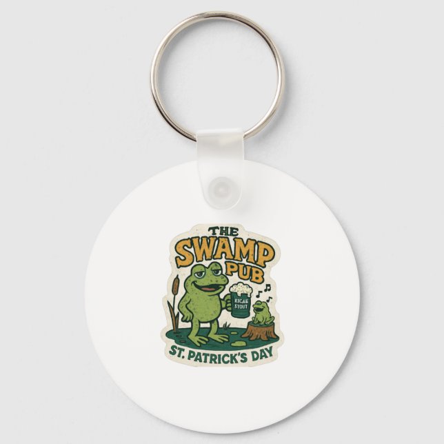 Die Sumpf-Pub-Frosch St.Patrick's Day Schlüsselanhänger (Vorderseite)