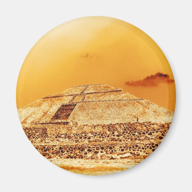 Die Sun-Pyramide Mexiko Magnet (Vorne)