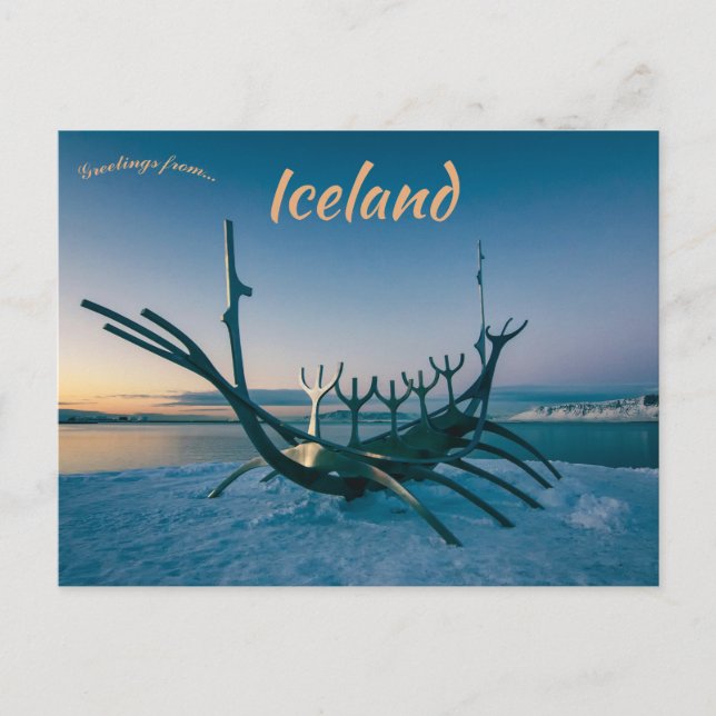 Die Sun Voyager Solfar Skulptur Reykjavik Island Postkarte (Vorderseite)
