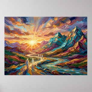 Die Sunrise Road der spirituellen Erneuerung Wandk Poster