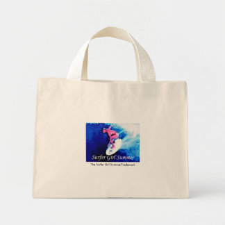 Die Surfer Girl Summer Trademark Buchtasche. Mini Stoffbeutel