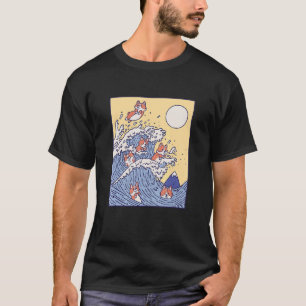 Die Surfing-Welle Corgi Kanagawa Große Welle Corgi T-Shirt