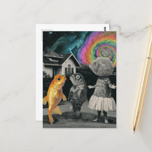 Die Surreal Fish Family Postkarte