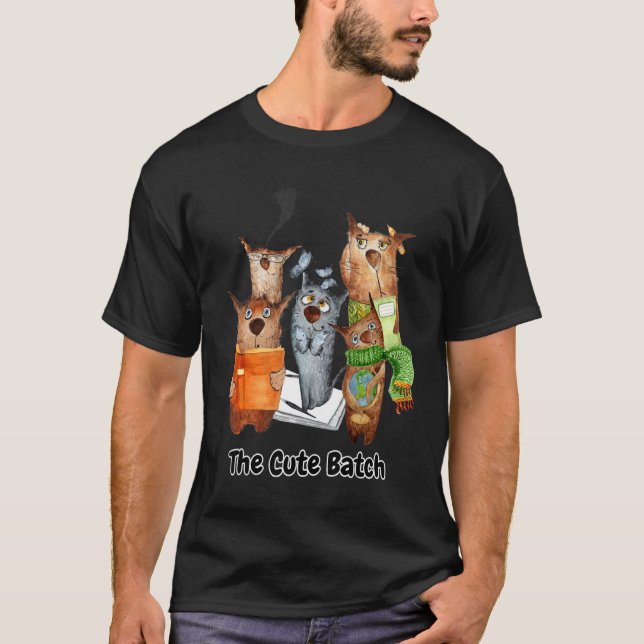 Die süße Batch-Katze Halloween-Feiertag T-Shirt (Vorderseite)