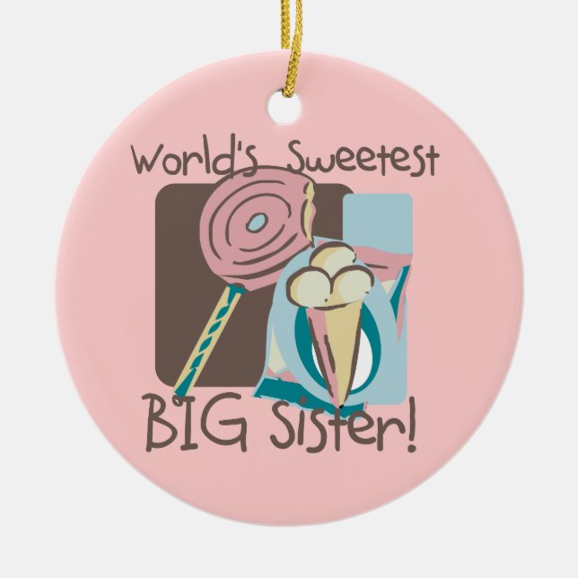 Die süßeste große Schwester der Welt Keramikornament (Vorne)