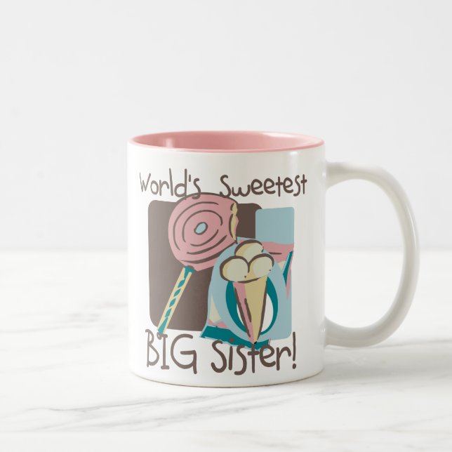 Die süßeste große Schwester der Welt Zweifarbige Tasse (Rechts)