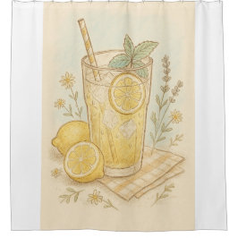 Die süßeste Sip Pastel Lemonade Illustration Duschvorhang