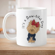 Die Sweet Yorkie mit Bow Simple White personalisie