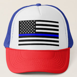 Die symbolische bläuliche Flagge der blauen Linie  Truckerkappe