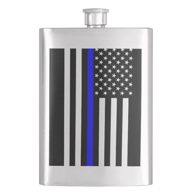 Die symbolische bläuliche Flagge der USA Flachmann (Vorderseite)