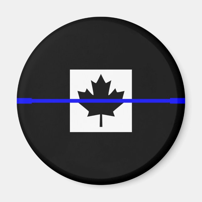 Die symbolische dünne blaue Linie auf kanadischer  Magnet (Vorne)