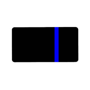 Die symbolische dünne blaue Linie auf schwarz Adressaufkleber