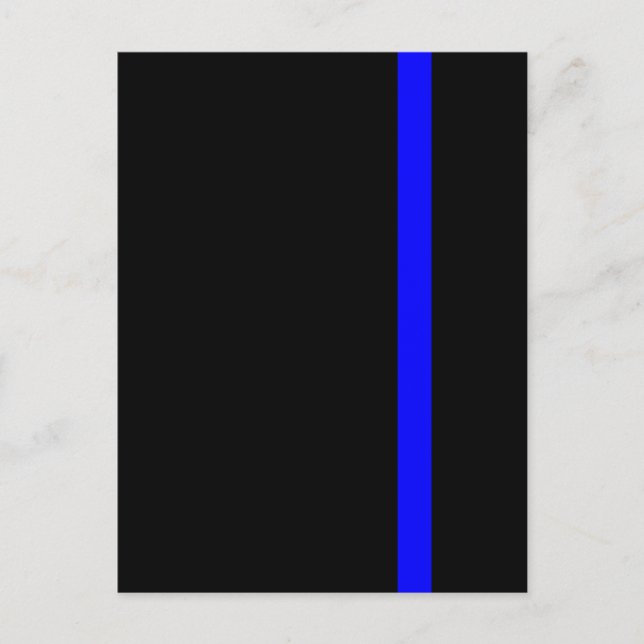 Die symbolische dünne blaue Linie auf schwarz Postkarte (Vorderseite)