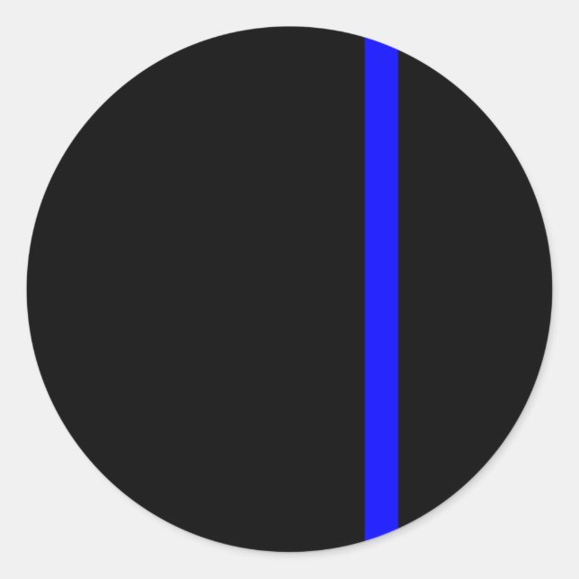 Die symbolische dünne blaue Linie auf schwarz Runder Aufkleber (Vorderseite)