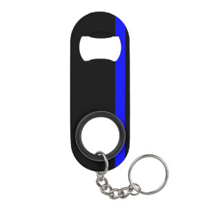 Die symbolische dünne blaue Linie auf schwarz Schlüsselanhänger Flaschenöffner