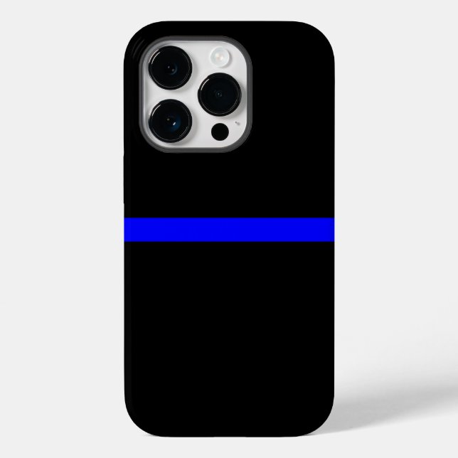 Die symbolische dünne blaue Linie auf solidem Schw Case-Mate iPhone 14 Pro Hülle (Rückseite)