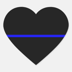Die symbolische dünne blaue Linie horizontal schwa Herz-Aufkleber