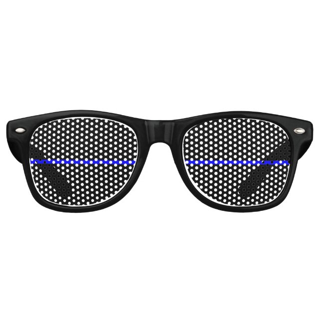 Die symbolische dünne blaue Linie horizontal schwa Sonnenbrille (Vorderseite)