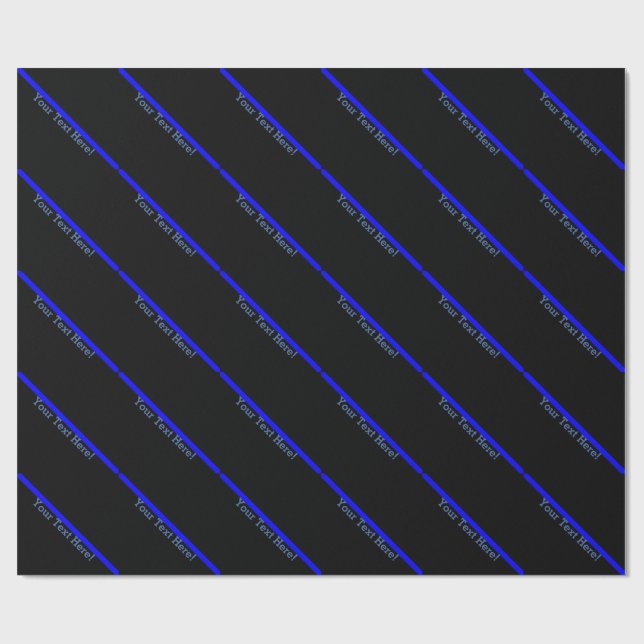Die symbolische dünne blaue Linie personalisieren  Geschenkpapier (Flach)