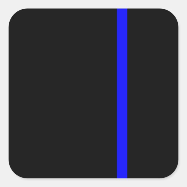 Die symbolische dünne blaue Linie vertikal Quadratischer Aufkleber (Vorderseite)