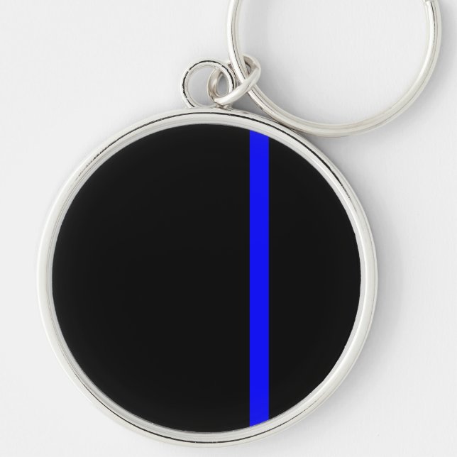 Die symbolische dünne blaue Linie vertikal Schlüsselanhänger (Vorne)