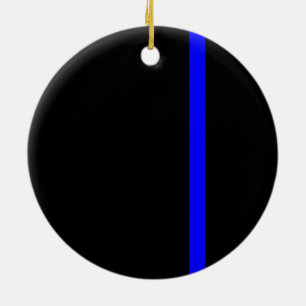 Die symbolische dünne blaue Linie vertikal schwarz Keramikornament