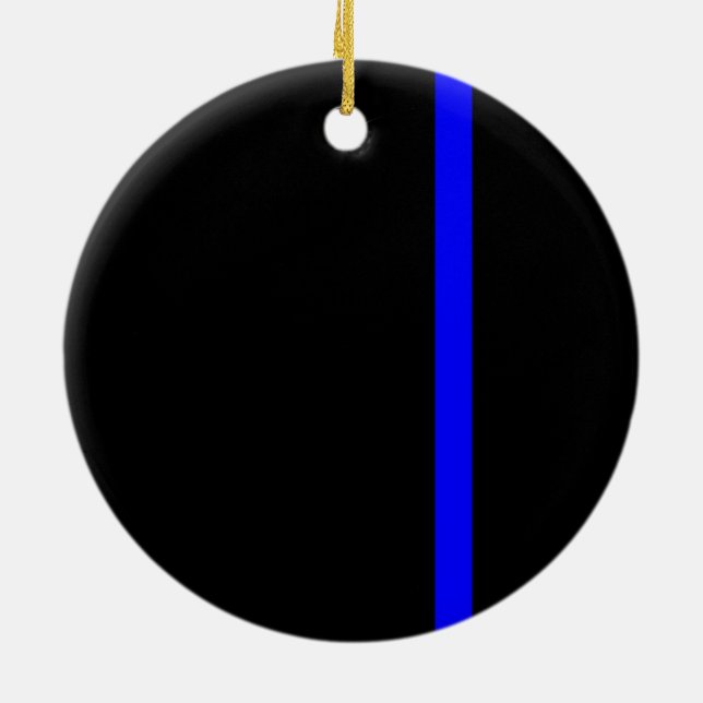 Die symbolische dünne blaue Linie vertikal schwarz Keramikornament (Hinten)