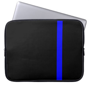 Die symbolische dünne blaue Linie vertikal schwarz Laptopschutzhülle